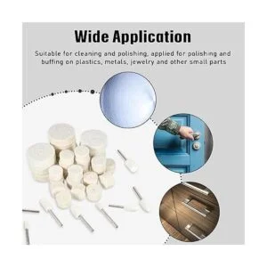 Lasnten 64 piezas de lana de fieltro pulido con ruedas de_7