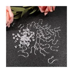 TOAOB 50 ganchos de plástico transparente para pendientes_5