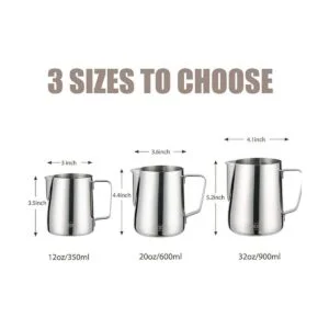 Jarra de espuma de leche jarra de vapor de 12 onzas de_3