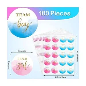 Lincia 100 pegatinas de acuarela dorada de revelación de_2