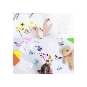 6 plantillas de pintura de mariposas plantillas de flores_5