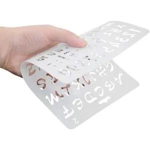 Paquete de 8 plantillas de pintura de plástico letras del_3