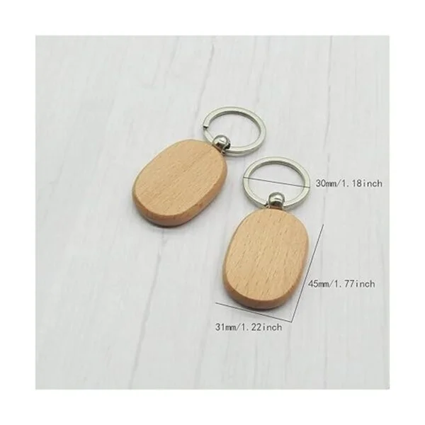 BTYONON 12 llaveros de madera en blanco personalizados EDC_2