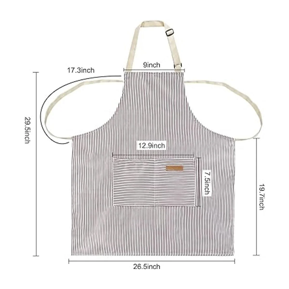 Paquete de 2 delantales delantales de cocina de algodón_5