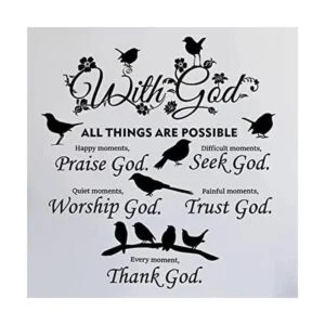 2 calcomanías de pared con frase en inglés God Things are_1