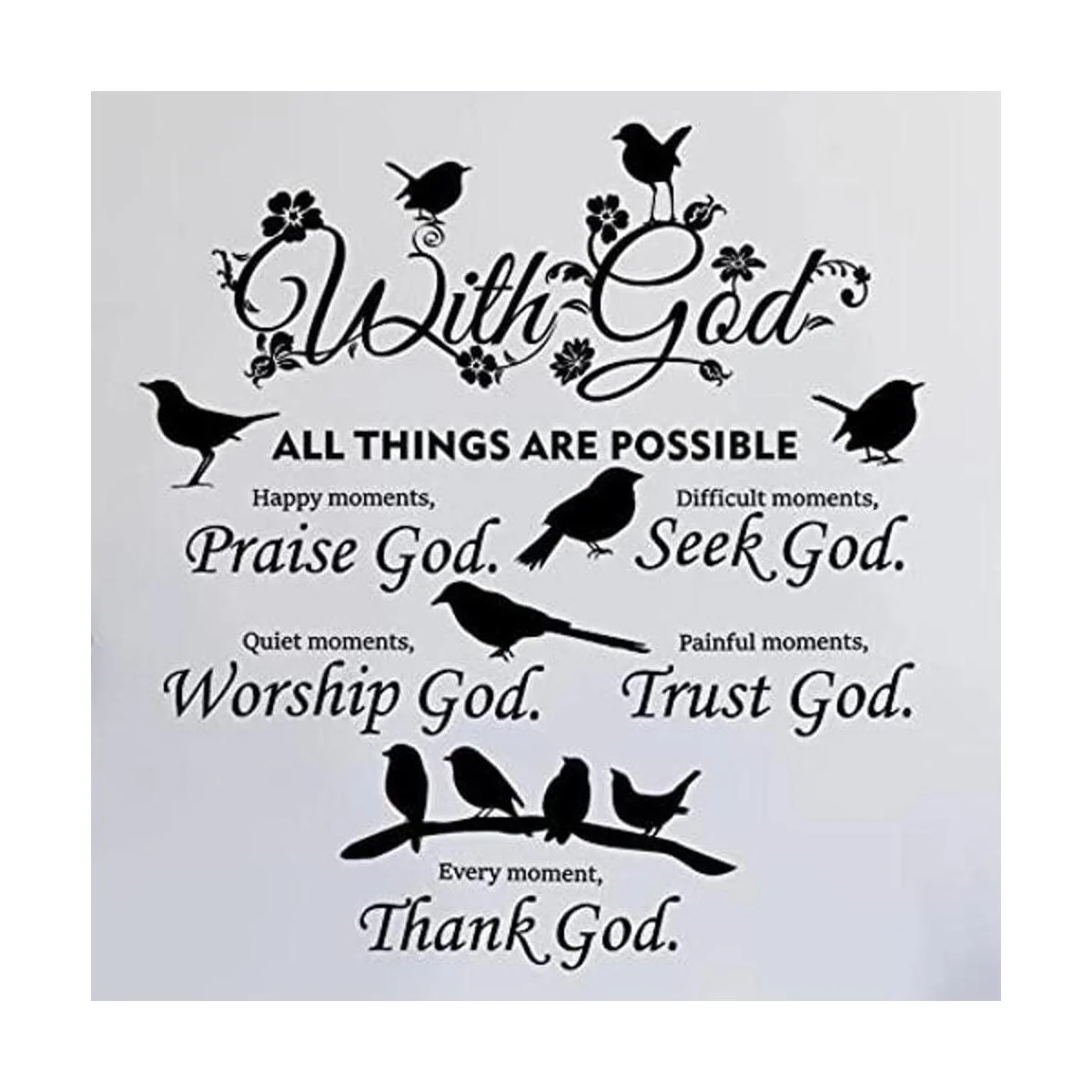 2 calcomanías de pared con frase en inglés God Things are_1
