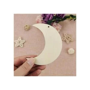 Adornos colgantes de madera en forma de luna con agujero_4