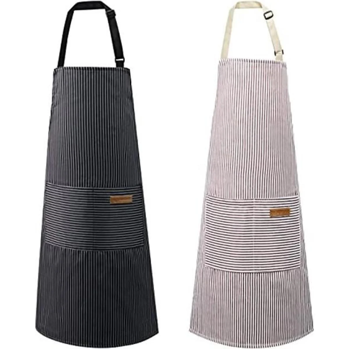 Paquete de 2 delantales delantales de cocina de algodón_1