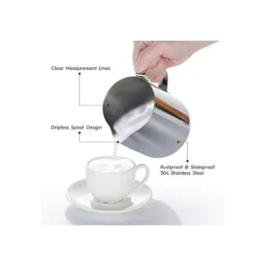 Jarra de espuma de leche jarra de vapor de 12 onzas de_2