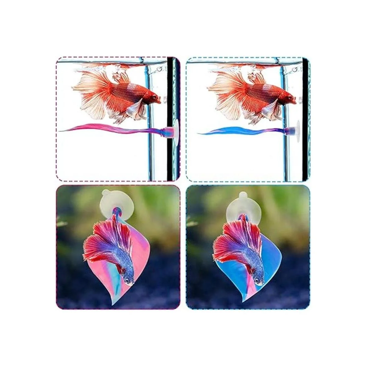 WILLBOND Hamaca de silicona Betta de 2 piezas para peces_5