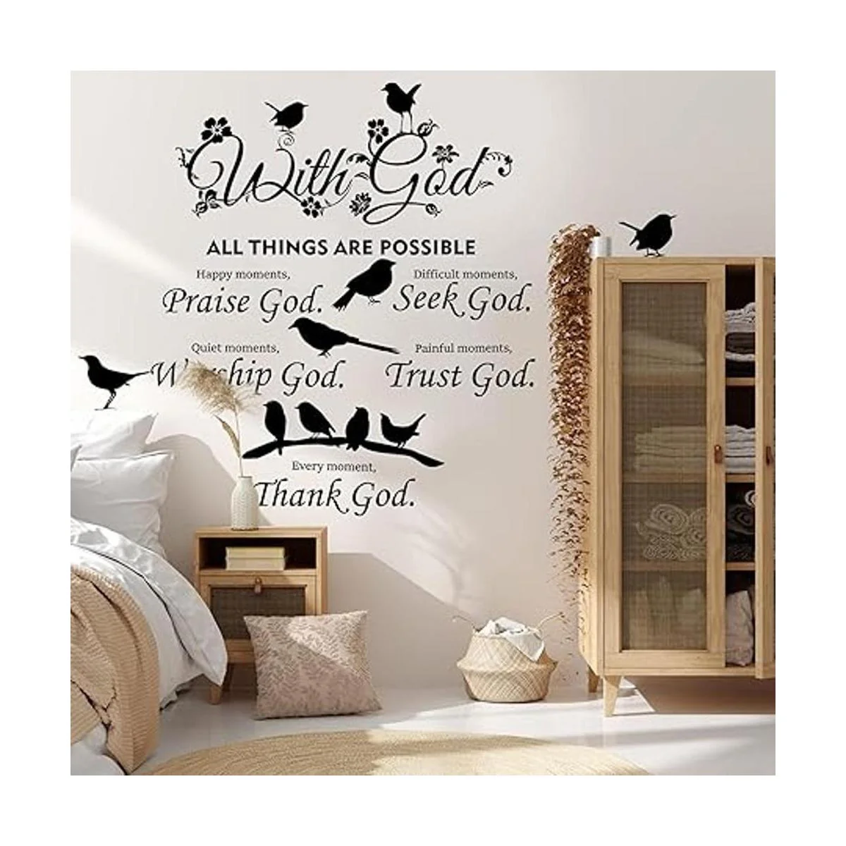 2 calcomanías de pared con frase en inglés God Things are_4