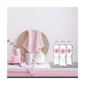 Pink Its A Girl Pegatinas para botella de agua diseño_5