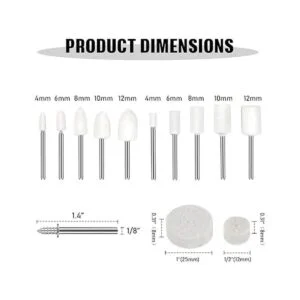 Lasnten 64 piezas de lana de fieltro pulido con ruedas de_2