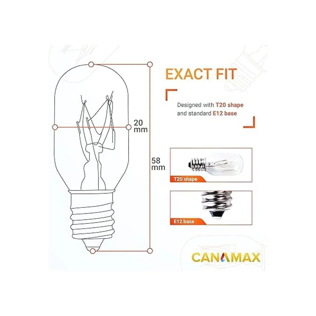 Canamax Bombilla de roca de sal T20 E12 de 15 W 120 V_3