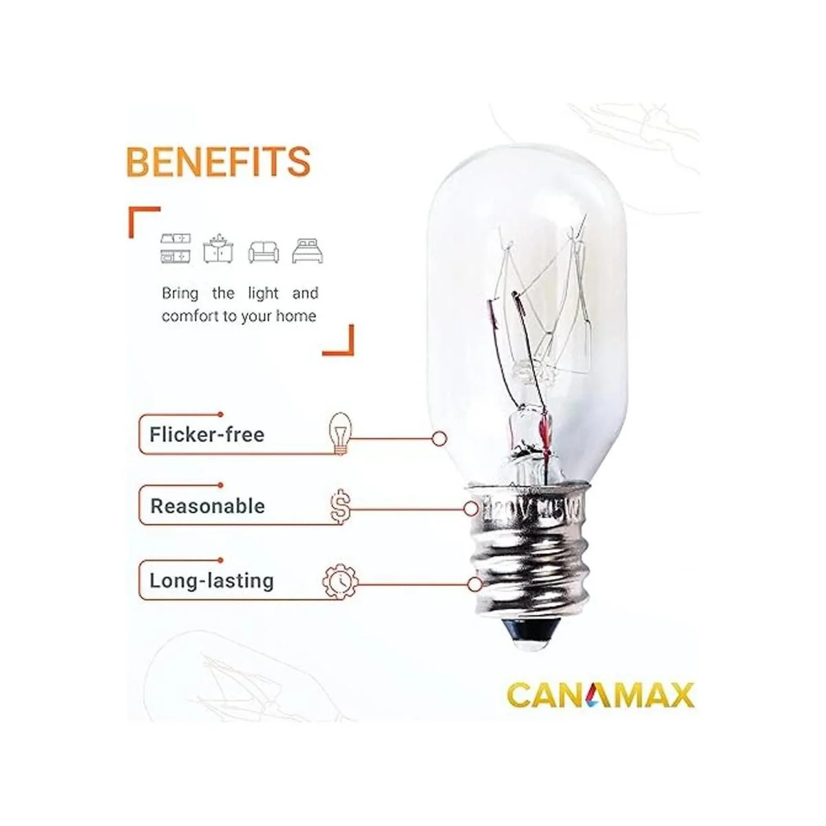 Canamax Bombilla de roca de sal T20 E12 de 15 W 120 V_2