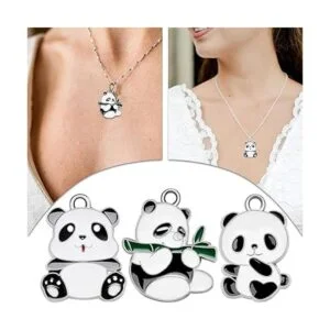 Hicarer 15 dijes de panda de metal con diseño de animal de_7