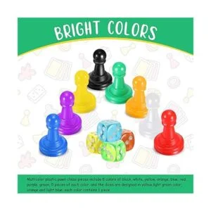 40 piezas de peón multicolor piezas de ajedrez de plástico_3