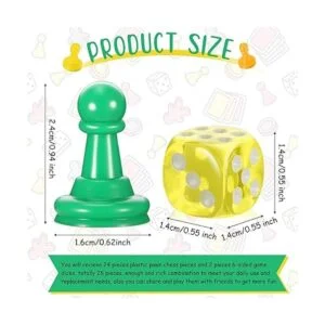 40 piezas de peón multicolor piezas de ajedrez de plástico_2