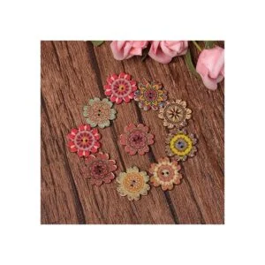 AKOAK 100 botones de madera simples estilo retro botones_5