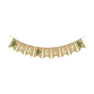 Pancarta para baby shower hojas de eucalipto guirnaldas_1