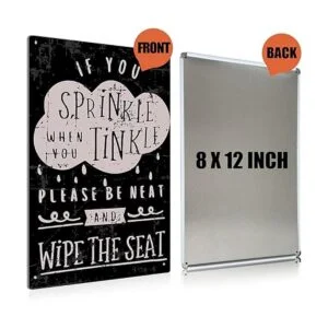 BEASTZHENG Letrero de metal para baño con texto en_2