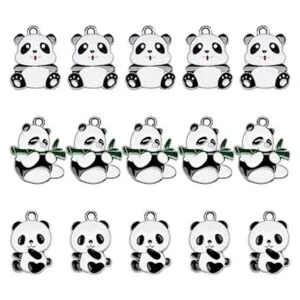 Hicarer 15 dijes de panda de metal con diseño de animal de_1