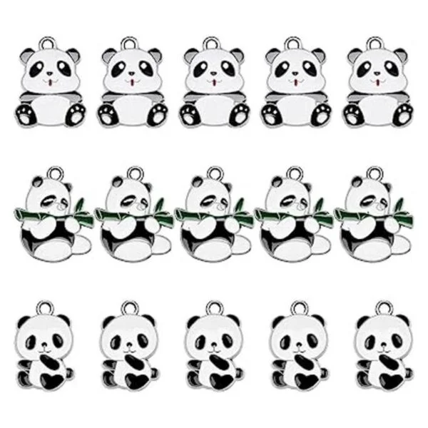 Hicarer 15 dijes de panda de metal con diseño de animal de_1