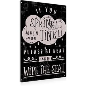 BEASTZHENG Letrero de metal para baño con texto en_1