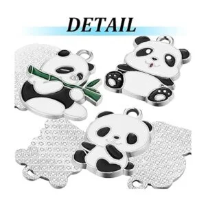 Hicarer 15 dijes de panda de metal con diseño de animal de_3