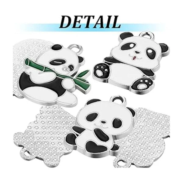 Hicarer 15 dijes de panda de metal con diseño de animal de_3