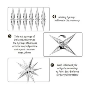 Moukiween 50 globos de papel de aluminio de estrella de_4