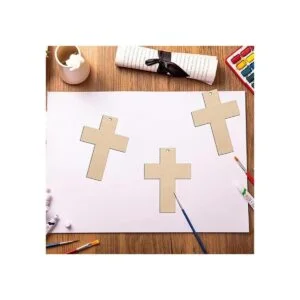 Adornos de madera con forma de cruz para colgar adornos de_5