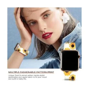 Lerobo Correas de silicona estampado floral patrón que_4