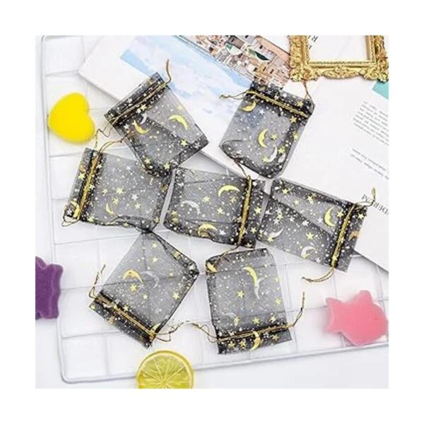 SUMAJU 100 bolsas de organza con estrella de luna 2.7 x_2