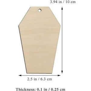 Adornos colgantes de madera de ataúd con agujero cuerdas_2
