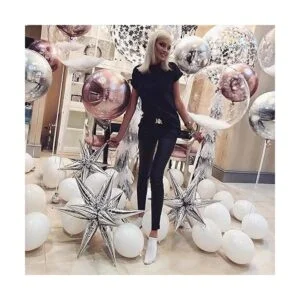 Moukiween 50 globos de papel de aluminio de estrella de_6