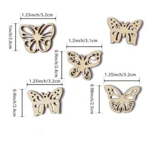 100pcs Mini Mariposa en Forma de Madera DIY Recorte_2