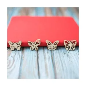 100pcs Mini Mariposa en Forma de Madera DIY Recorte_6