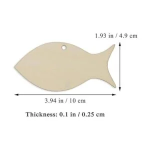 JANOU 20 piezas con forma de pez sin terminar de madera_2