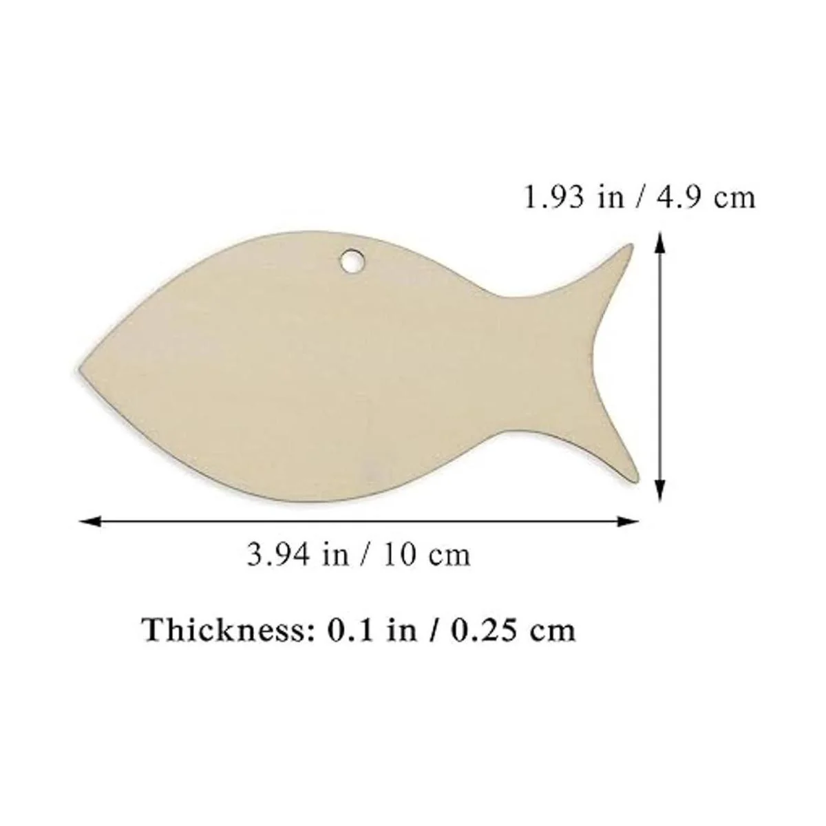 JANOU 20 piezas con forma de pez sin terminar de madera_2