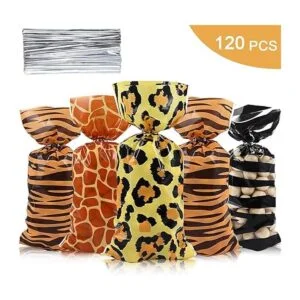 120 bolsas para golosinas de animales de la selva jirafa_3