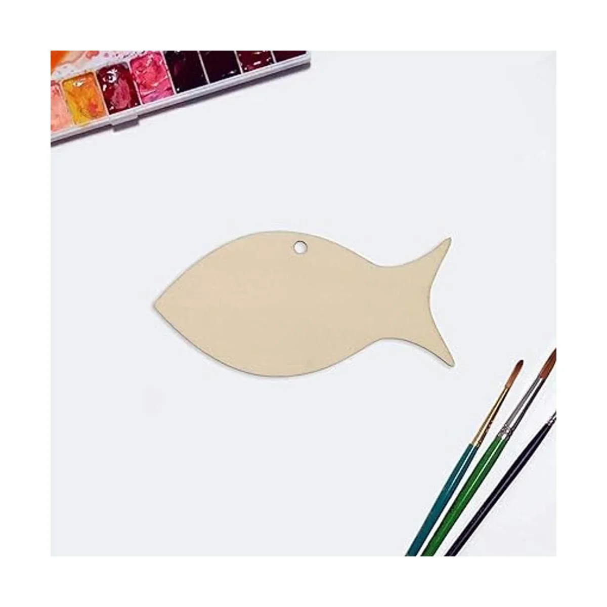 JANOU 20 piezas con forma de pez sin terminar de madera_5