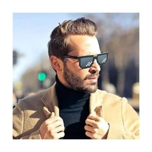 Thug Life Gafas de sol clásico negro estilo retro 8 bits_5