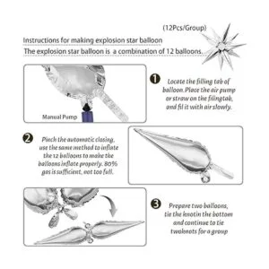 Moukiween 50 globos de papel de aluminio de estrella de_3