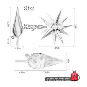 Moukiween 50 globos de papel de aluminio de estrella de_2