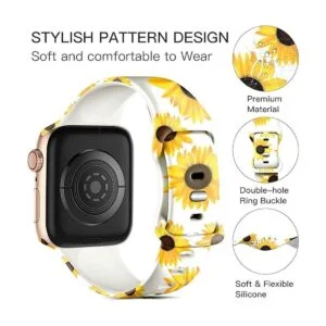 Lerobo Correas de silicona estampado floral patrón que_3