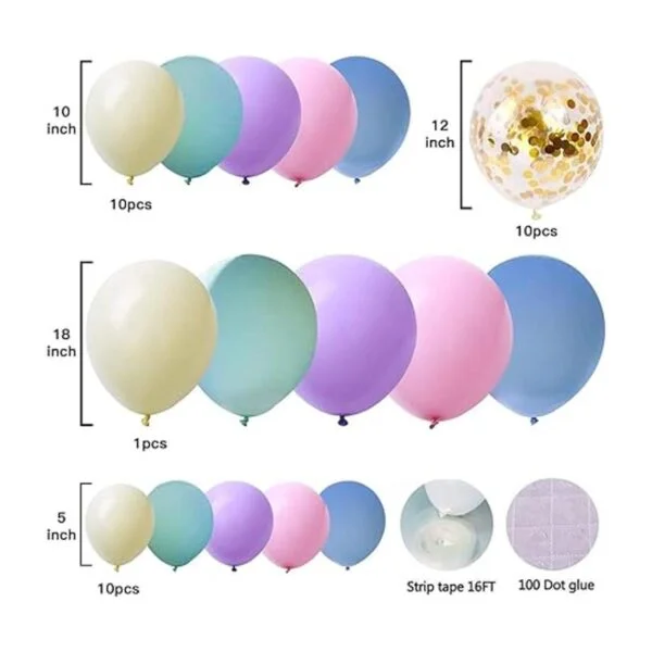 Vanjehou Kit de arco de guirnalda de globos pastel 117_2