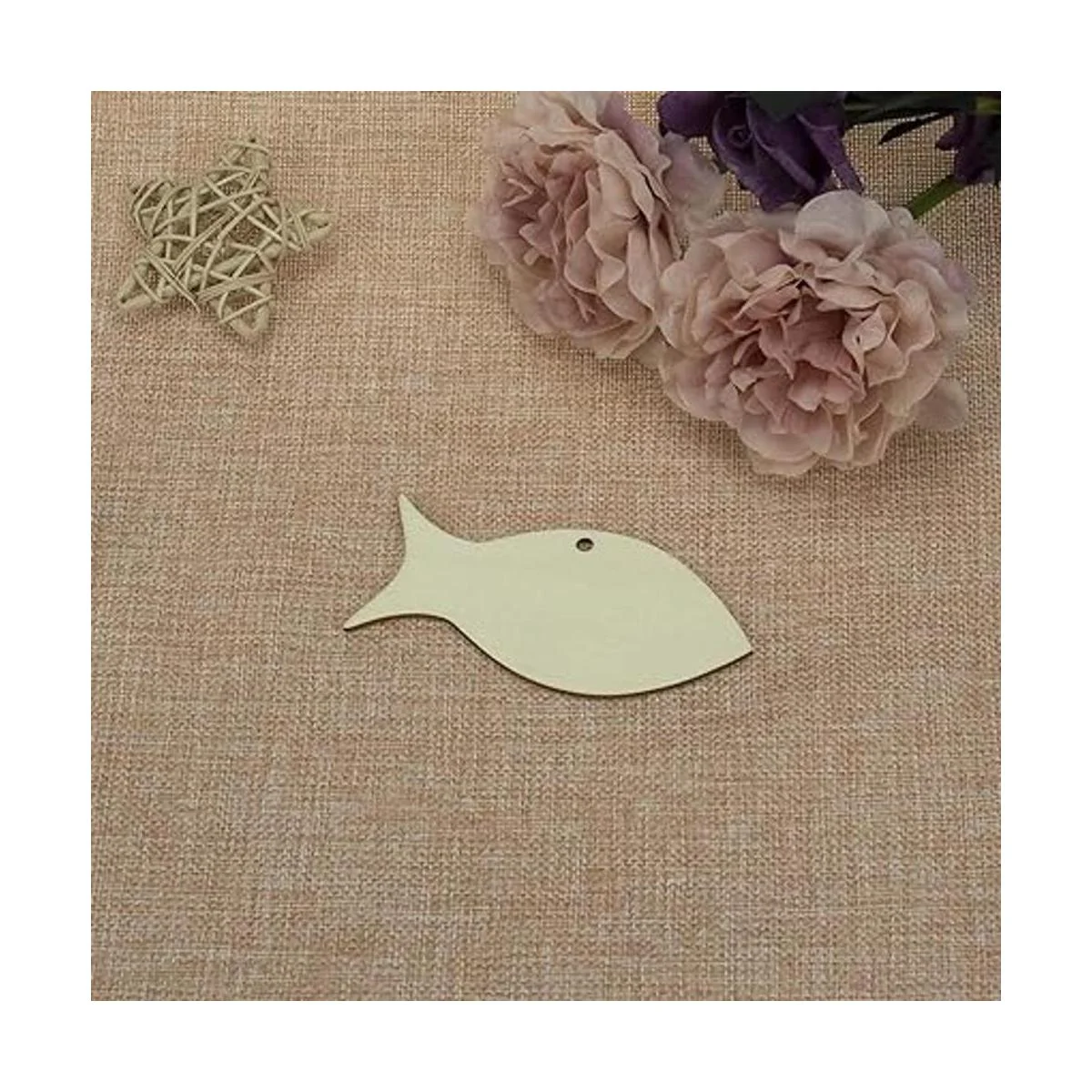 JANOU 20 piezas con forma de pez sin terminar de madera_3