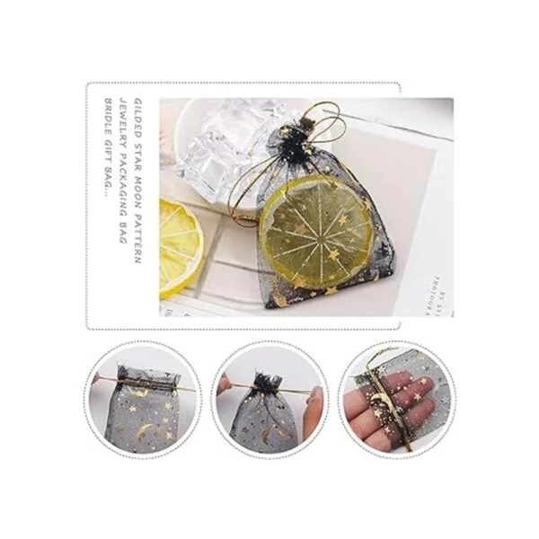 SUMAJU 100 bolsas de organza con estrella de luna 2.7 x_3