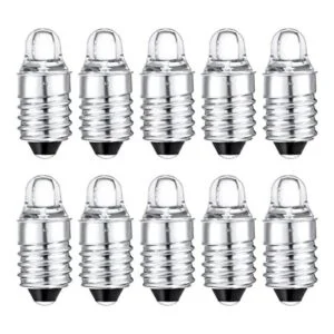 10 bombillas LED E10 de 3 voltios bombillas de linterna_1